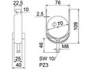 Schnellverleger BET 2056 H-Fuss Kunststoff 64…70mm 1×Kabel A2 1.4301