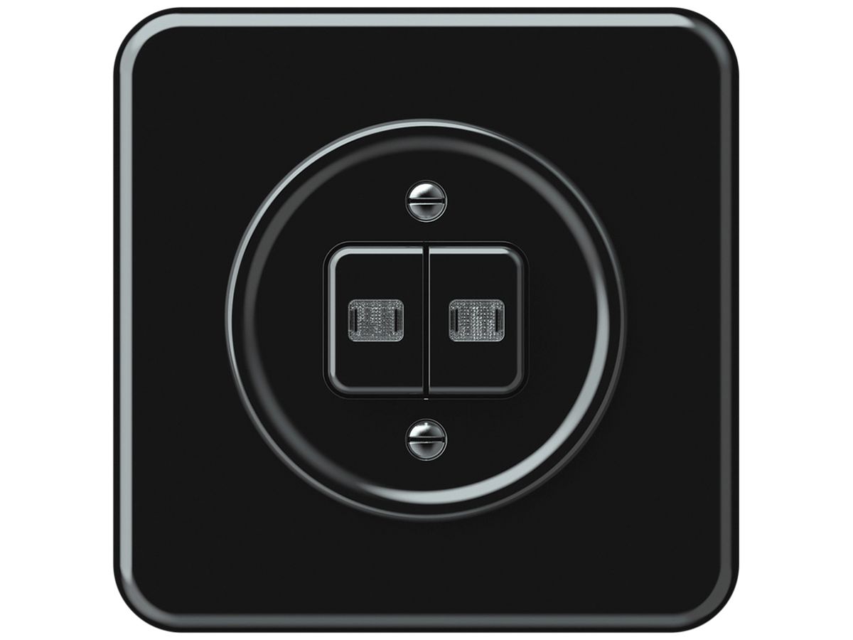 UP-Leuchtdrucktaster origin 2×Tasten 2×bel.2CO 1P 0<1 10A 230V 92×92mm schwarz