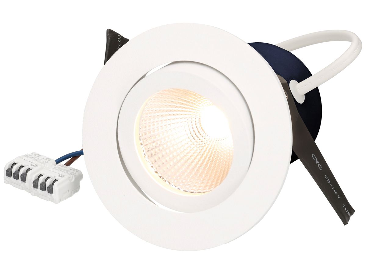 EB-LED-Spot maxLUCE ROUND 230 8W 850lm 3000K IP44 MB DIM Ø95mm weiss 36°