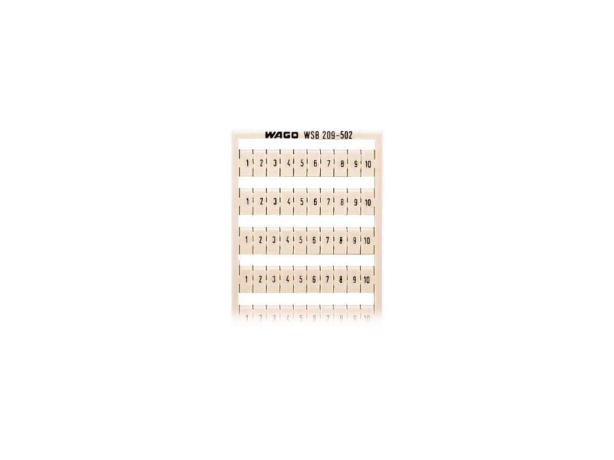Bezeichnungskarte WAGO 10×1…10 weiss
