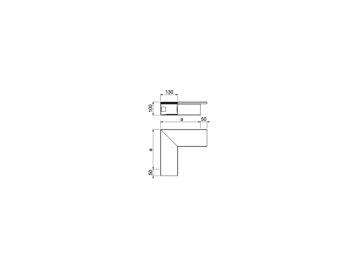 Flachwinkel Bettermann für Kanal WDK, 300×130×100mm, reinweiss