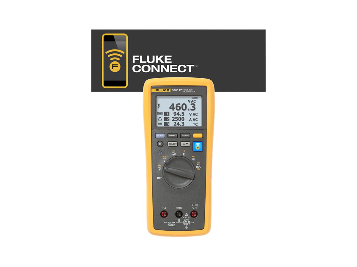 Digital-Multimeter FLK-3000FC 1000VAC/DC 0.01mAAC/DC Wifi