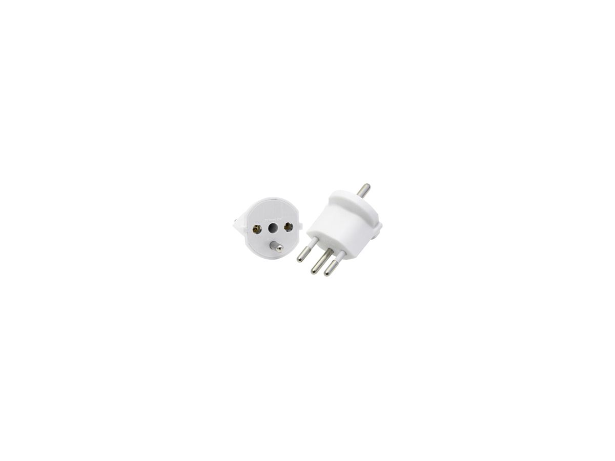 Übergangsstecker DOTLUX SEV 1011 Typ 12 SCHUKO Typ F 230V weiss