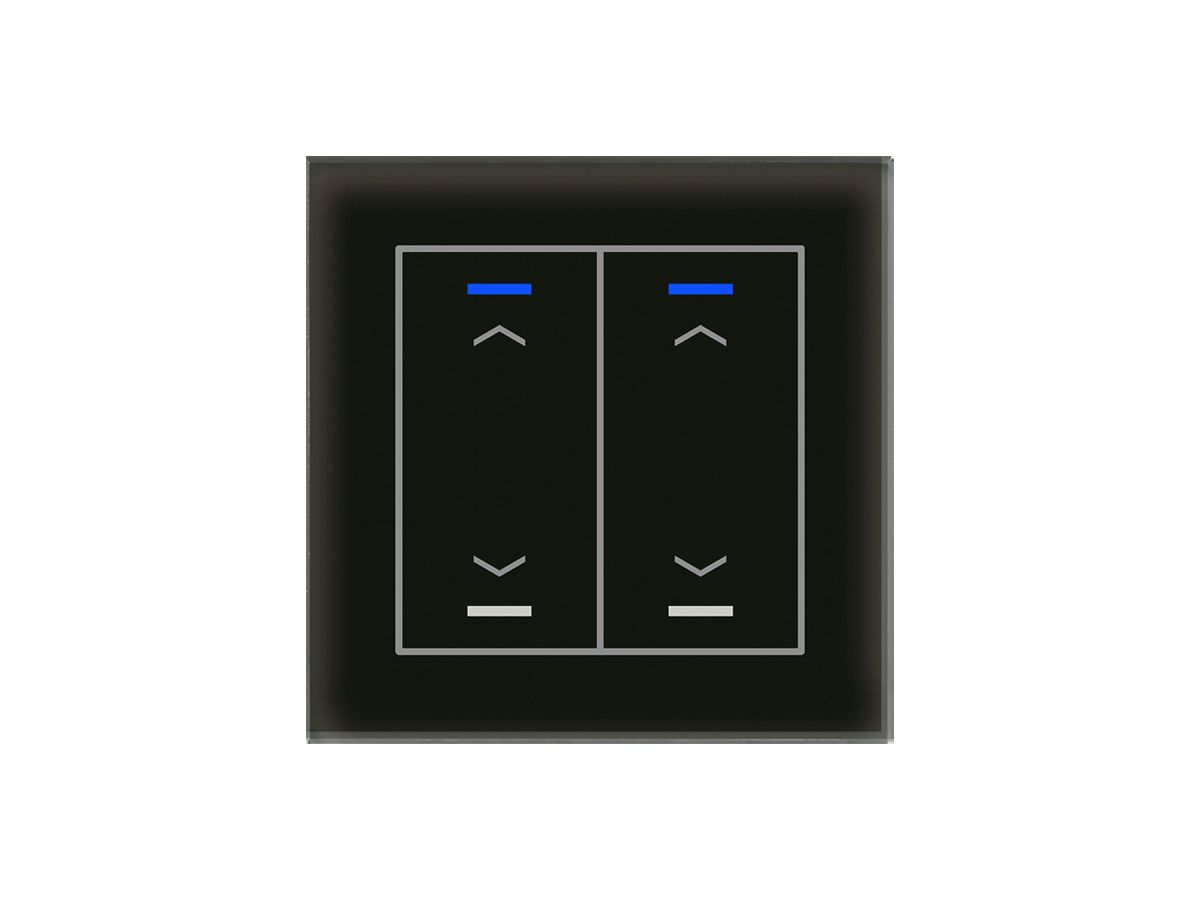 UP-Taster KNX RGBW MDT BE-GTL20S.A1S 2T/4B Glas schwarz "Jalousie"