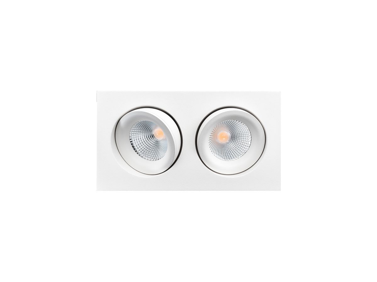 LED-Downlight SG Junistar Lux Square 2×7W 1180lm 930 IP20/IP44 42° DIM 175×95 ws