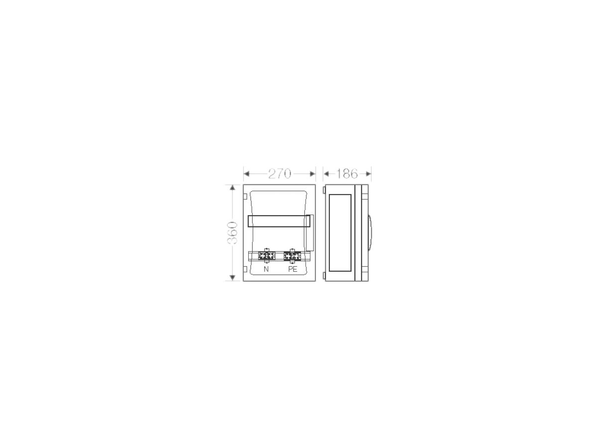 AP-Kleinverteiler 2×12×18mm mit Türe, IP65, Hensel ENYSTAR