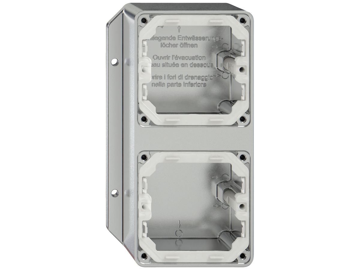 AP-Gehäuse ELEMENT SNAPFIX® 111×187×54mm 2×M20 alu