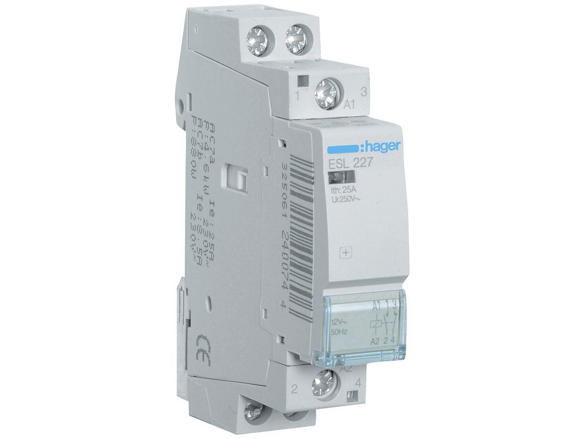 REG-Schütz Hager 12VAC 1 Schliesser 1 Öffner 25A 1TE
