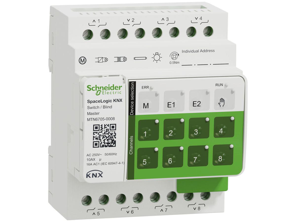 REG-KNX-Schalt-Jalousieaktor SE SpaceLogic 8 fach 16A