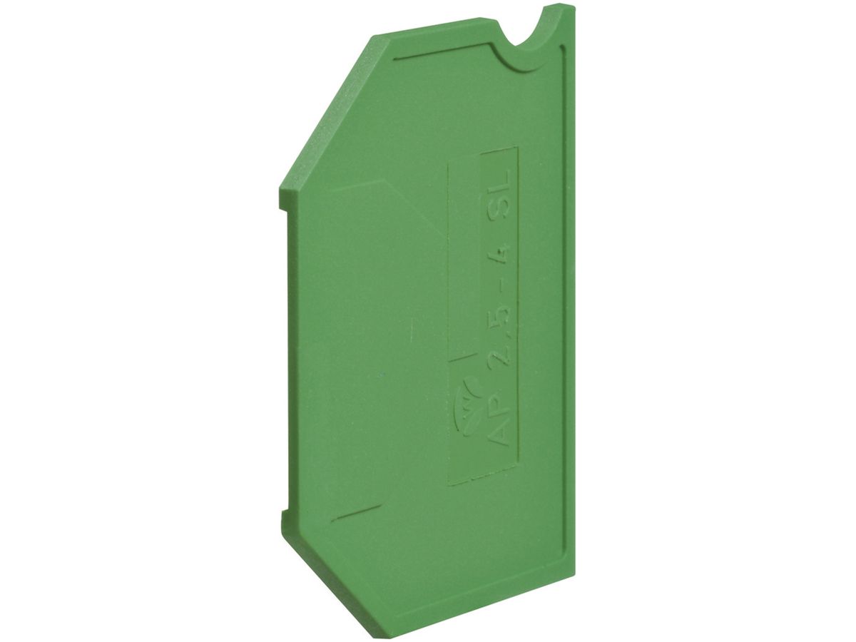 Abschlusswand Hager für KXA02E PE-Klemmen 2.5mm² grün