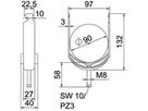 Schnellverleger BET 2056 H-Fuss Kunststoff 82…90mm 1×Kabel Stahl tfZn