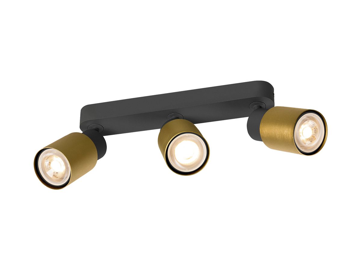 Spot SLV PURI 2.0 Tube CW GU10 3×6W DIM 258×42×138mm schwarz/gold