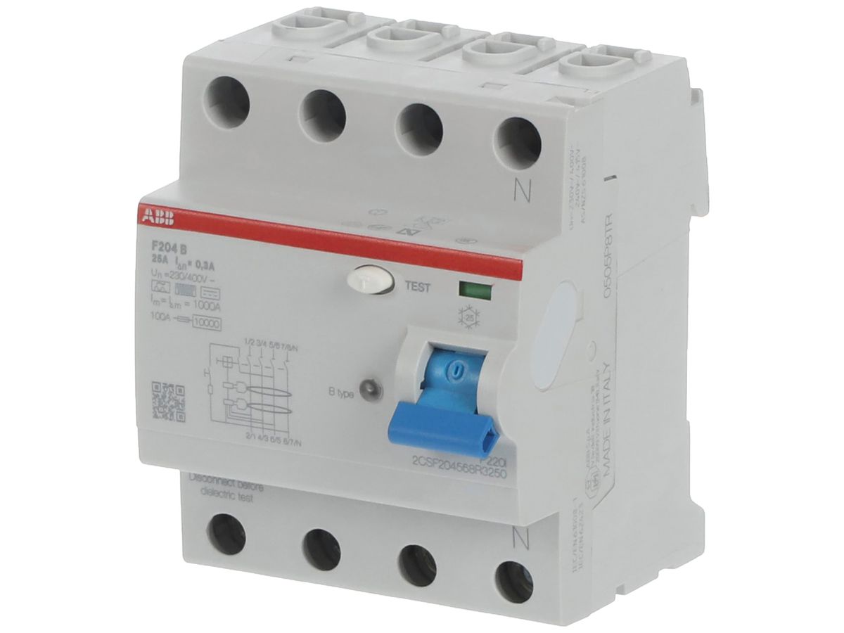 Fehlerstromschutzschalter proM compact 3PN Typ B 25A 300mA 4TE kurzzeitverzögert