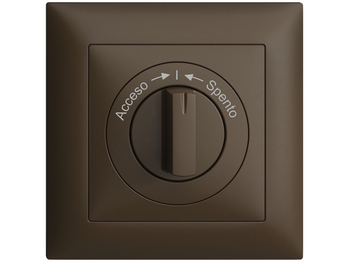 Frontset Acceso->I<-Spento EDIZIOdue coffee 88×88mm für Drehschalter