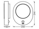 LED-Wandleuchte LDV ENDURA STYLE DISC WALL SEN 8W 370lm 3000K Edelstahl