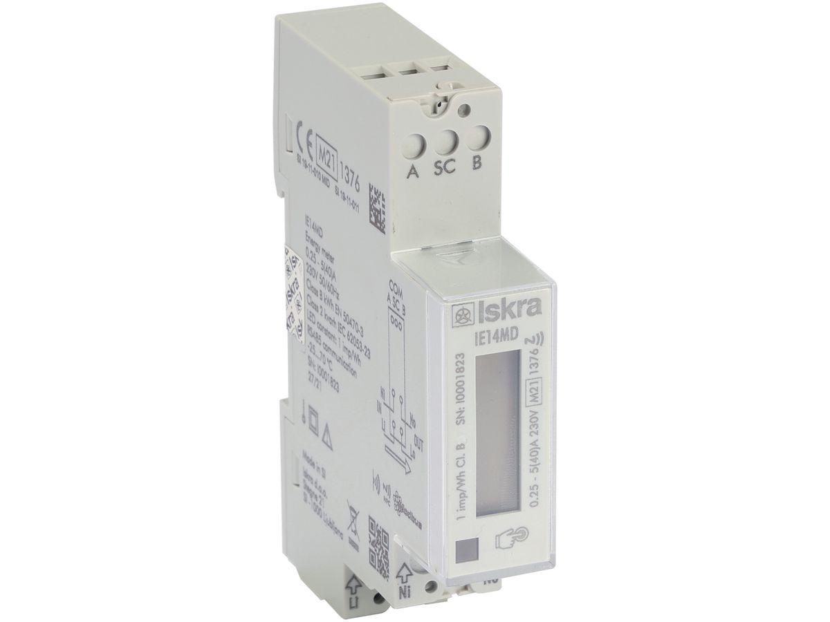 REG-Energiezähler ISKRA 1 Phase MID 40A bidirektional RS485 M-Bus RTU IR