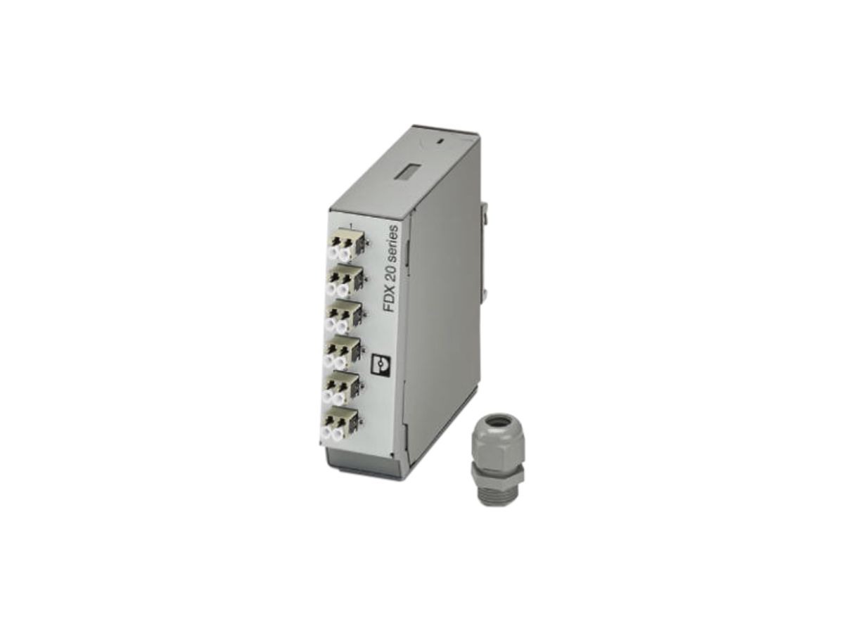 REG-Spleissbox Phoenix Contact FDX 20, für 6× LC-Duplex (OM4), komplett