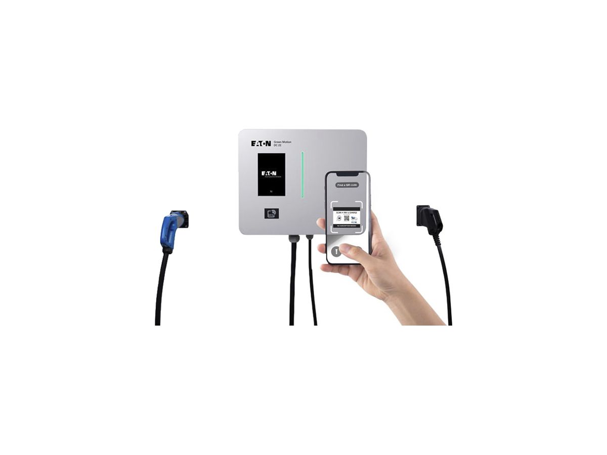 Ladestation Eaton GM DC 22 V2G 1×T2CCS 1×CEE 5m 32A 22kW LCD RFID 4G