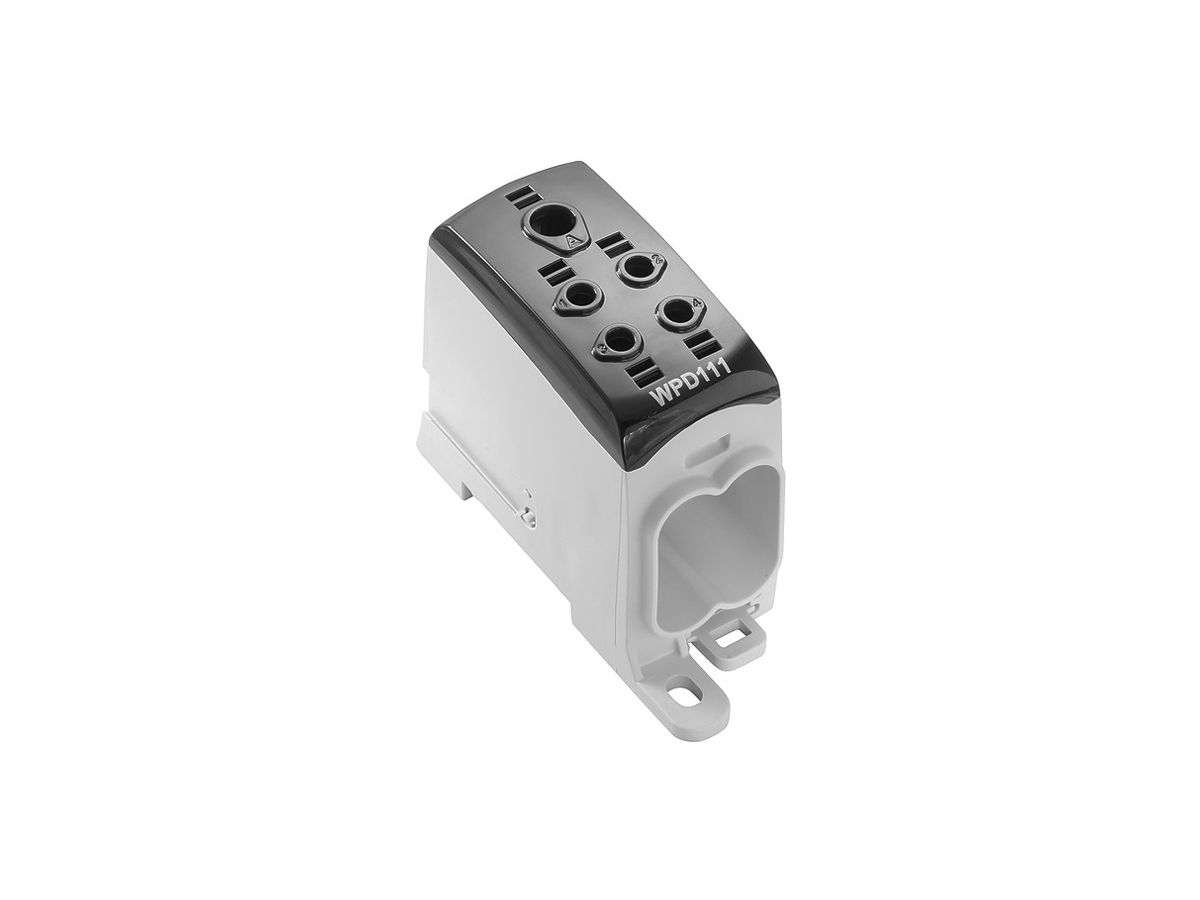Verteilerblock WM WPD 111 1×95/4×35mm² 232A 1000V TS35 schwarz