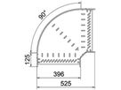 Bogen BET RB 90° 110×400mm Stahl bandverzinkt