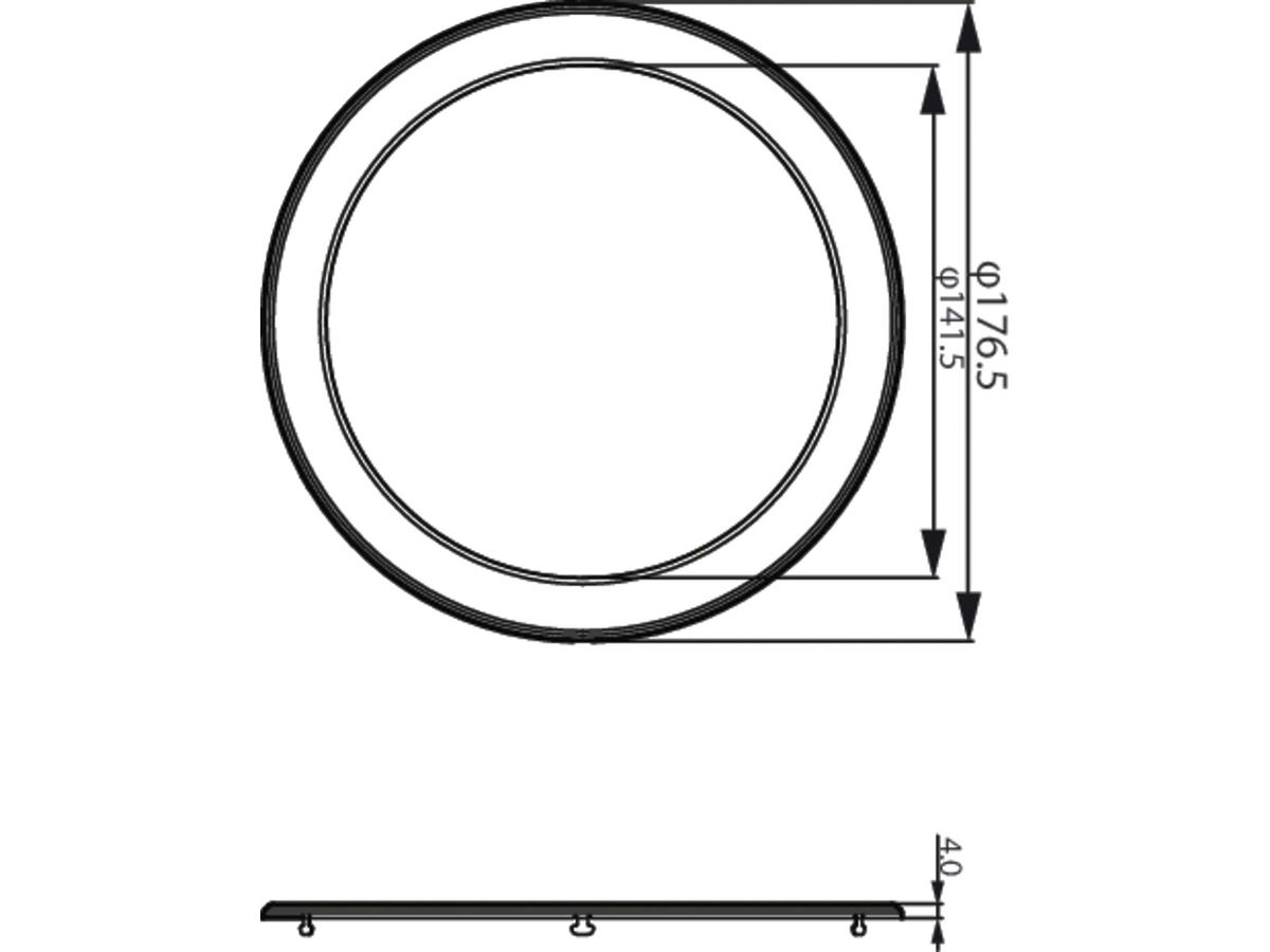 Abdeckring Philips Ledinaire DN065B Kunststoff Ø176.5×8.5mm Silber