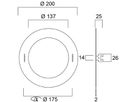 Adapterring Feilo Sylvania Ausschnitt Ø137…175mm RAL 9016