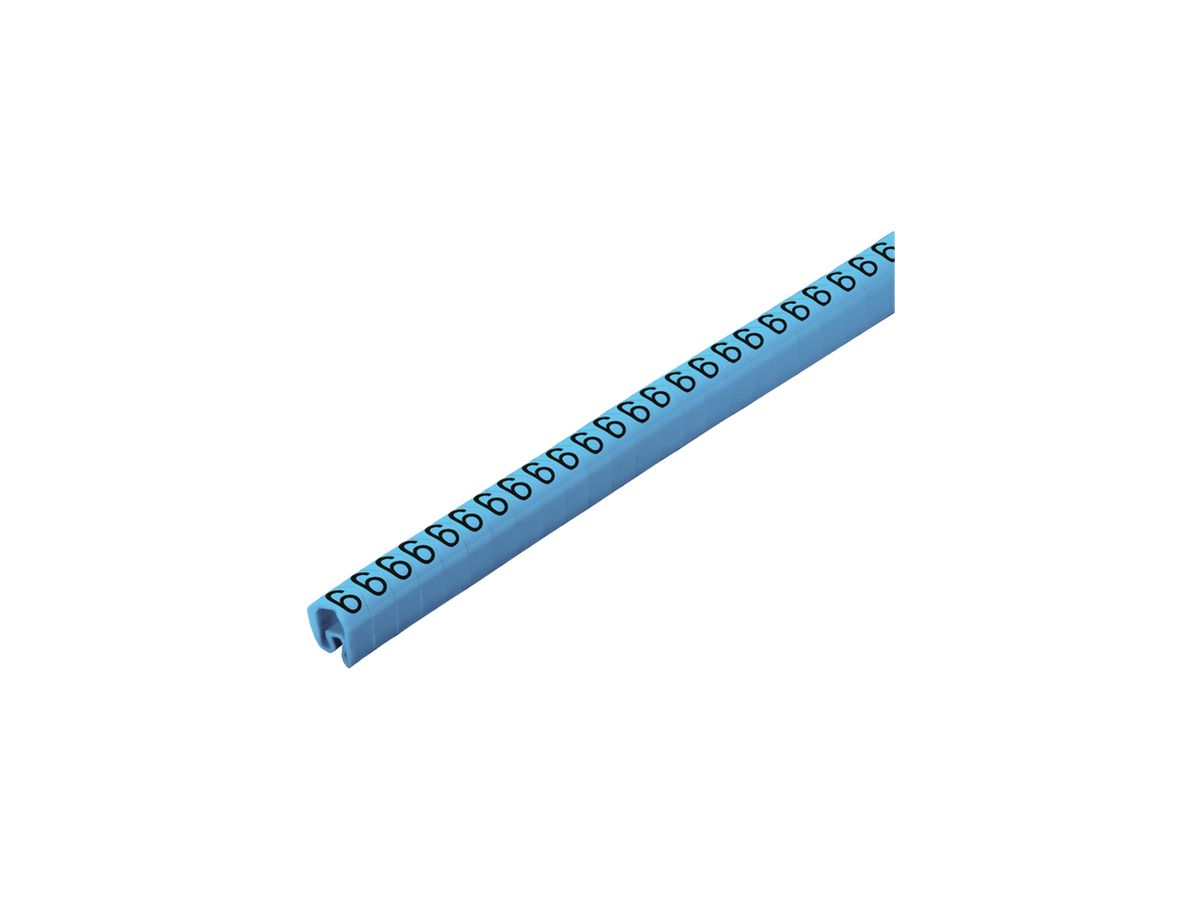 Leitermarkierer Weidmüller CLI C CD für Ø4…10mm 4×7mm Aufdruck: 6, blau