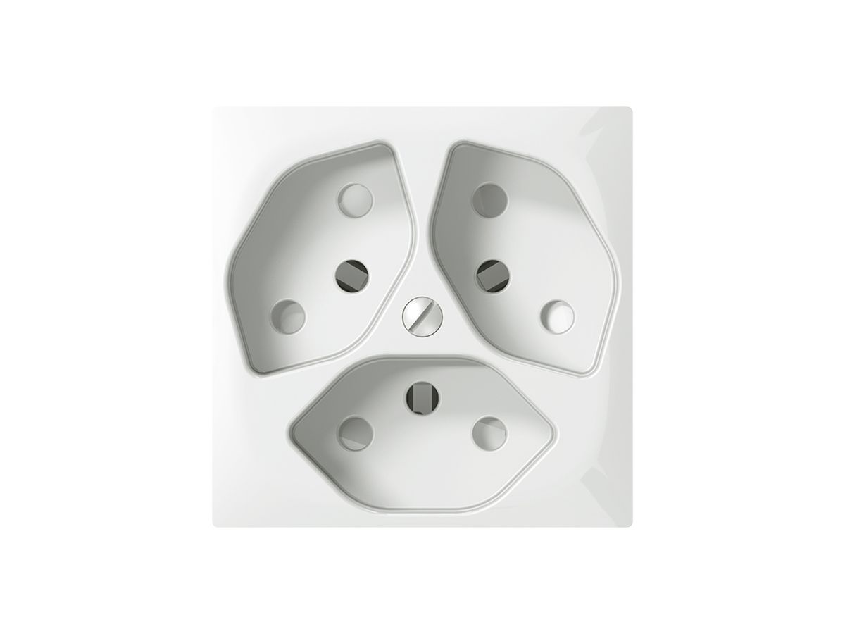 UP-Steckdose SIDUS 3×T13 weiss glänzend