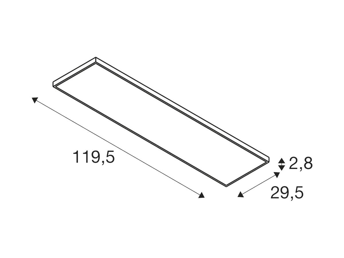 LED-Panelleuchte SLV PANEL C 34W 4200lm 930/940 IP20/54 DALI 1195×295mm weiss