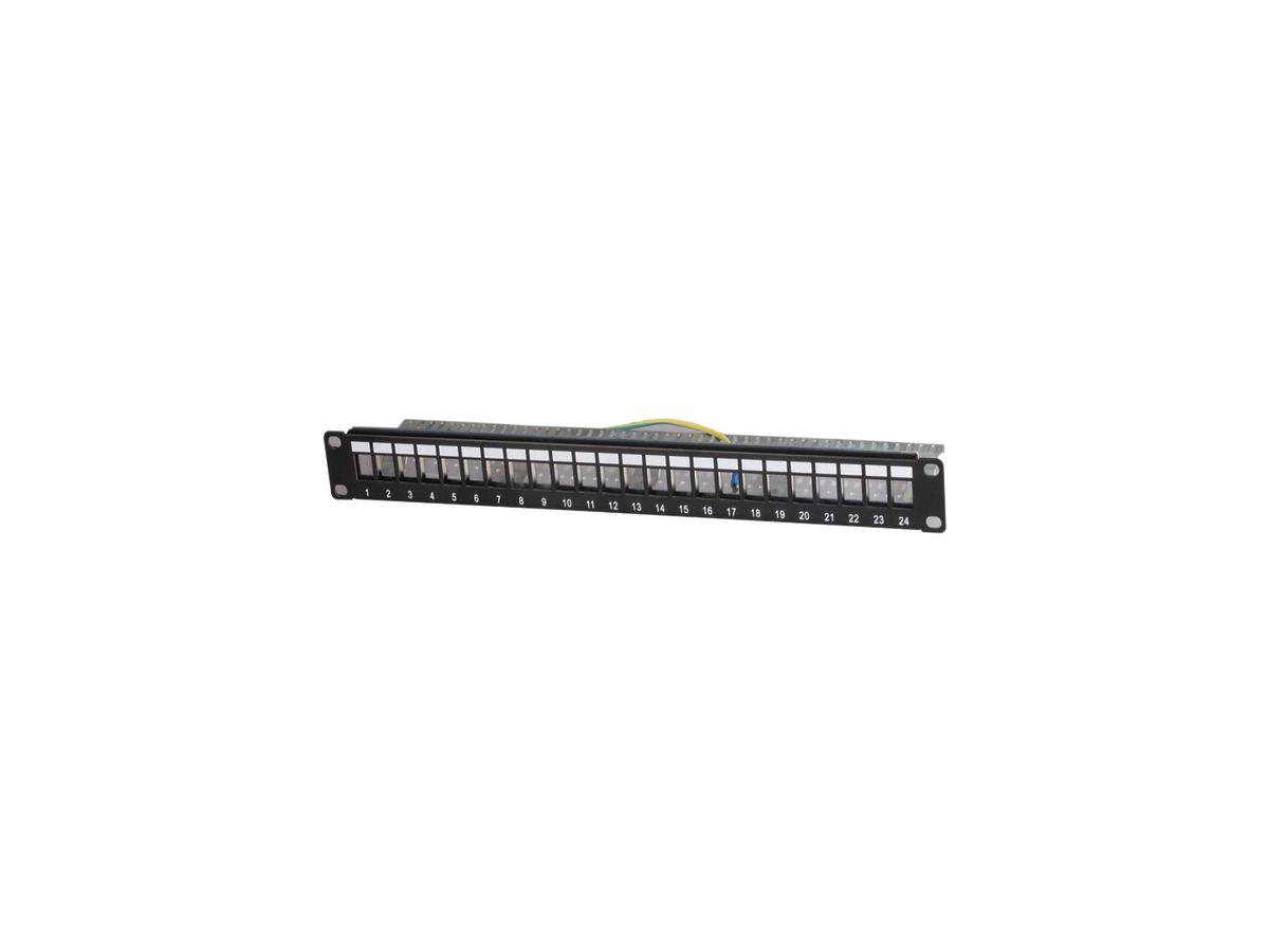 Patchpanel 19" CeCoNet 24-Port, Keystone, leer, schwarz