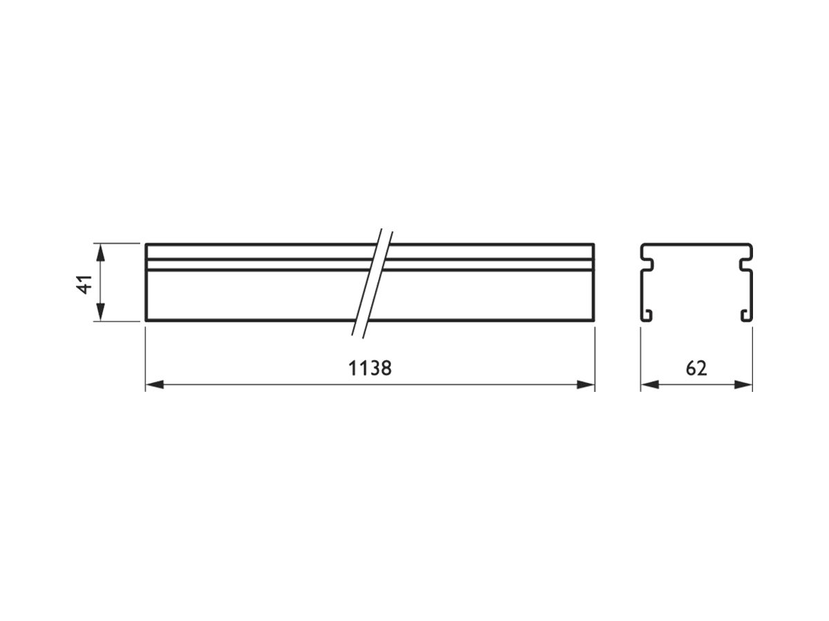 Tragschiene Maxos fusion LL512T IP20 4×2.5mm²+2×1.5mm² 1138mm weiss