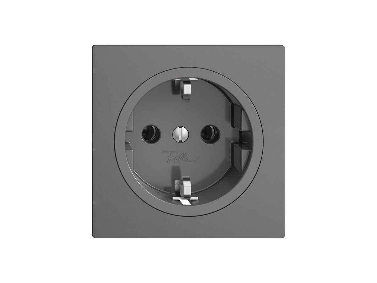 Steckdose Feller EDIZIOdue Schuko 16A 230V 60×60mm dunkelgrau