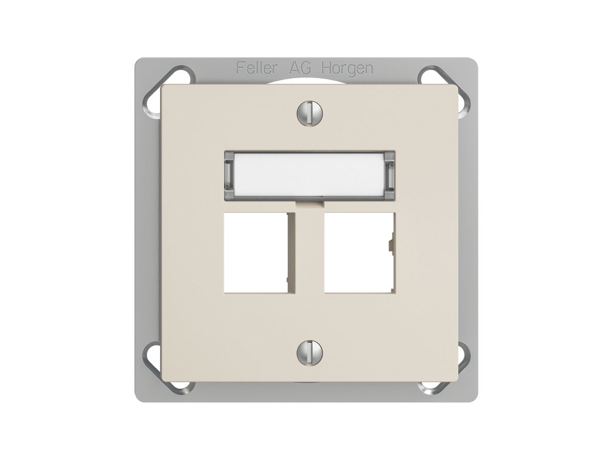 EB-Montageset EDIZIOdue Geradeauslass, für 2×RJ45 freenet, crema