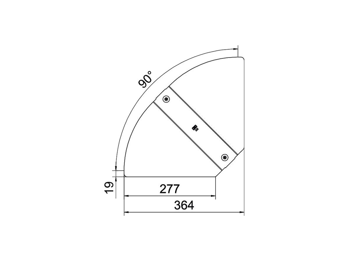 Deckel BET RBD W zu Bogen verstellbar 300mm Edelstahl A4 blank