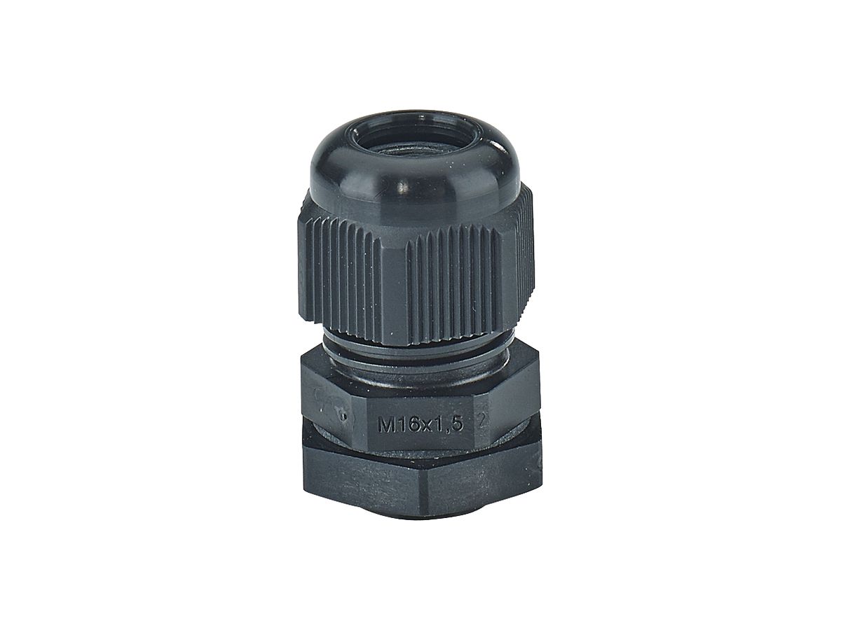 Kabelverschraubung Hensel IP66/IP67/IP69, M16, schwarz, GDP IEC 60695-2: 960°C