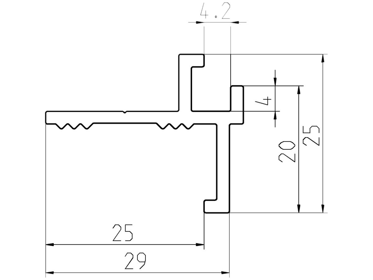 Zählerplattenprofil Almatec SBG 30, 3m