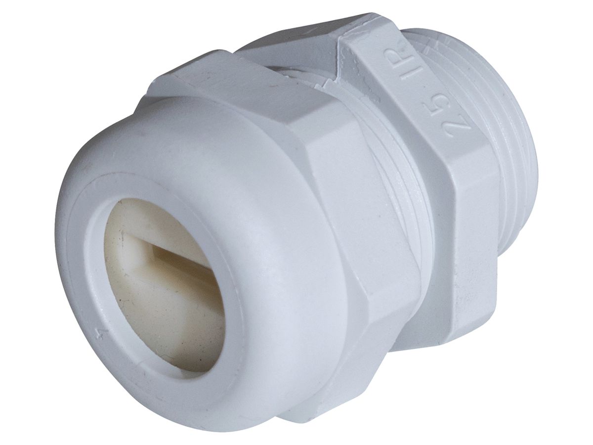 Kabelverschraubung Plica FLAKA, M25 5×17mm abgerundet 11mm PA IP68 lichtgrau