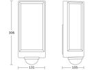LED-Wandleuchte Steinel L 42 SC 13W 1010lm 3000K IP54 mit Sensor anthrazit