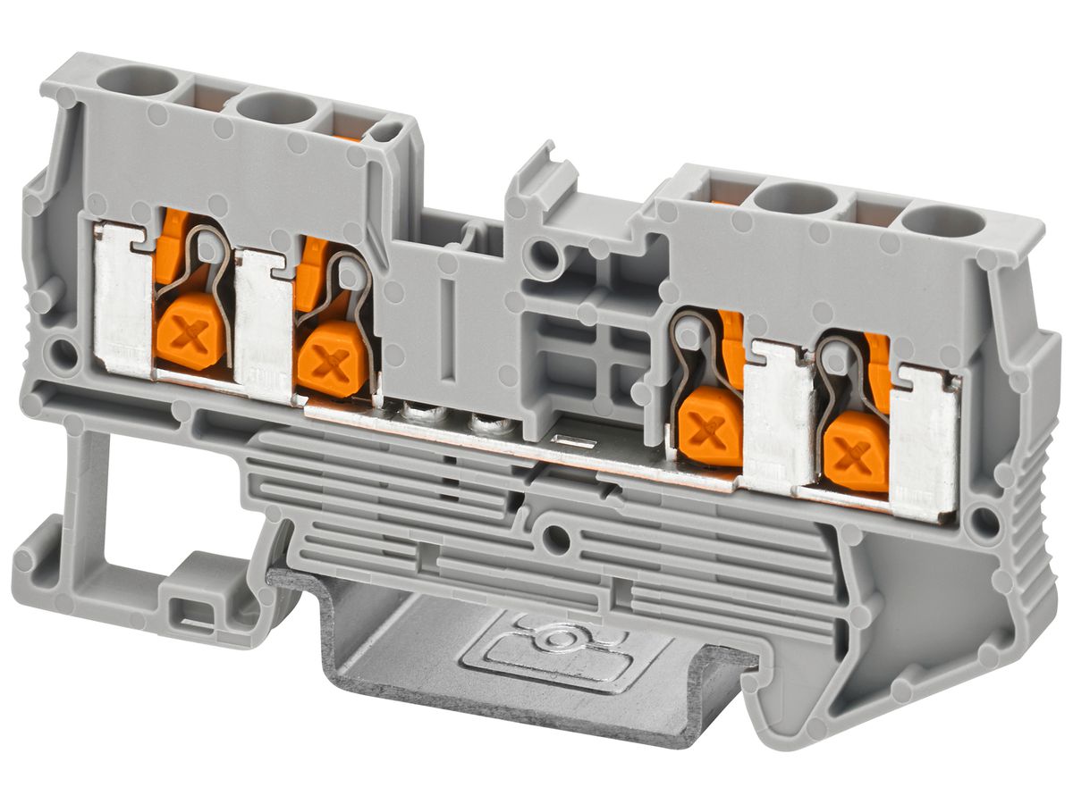 Durchgangs-Reihenklemme PX XT 2,5-QUATTRO 4mm² 24A 800V 4×1 TH35 gu