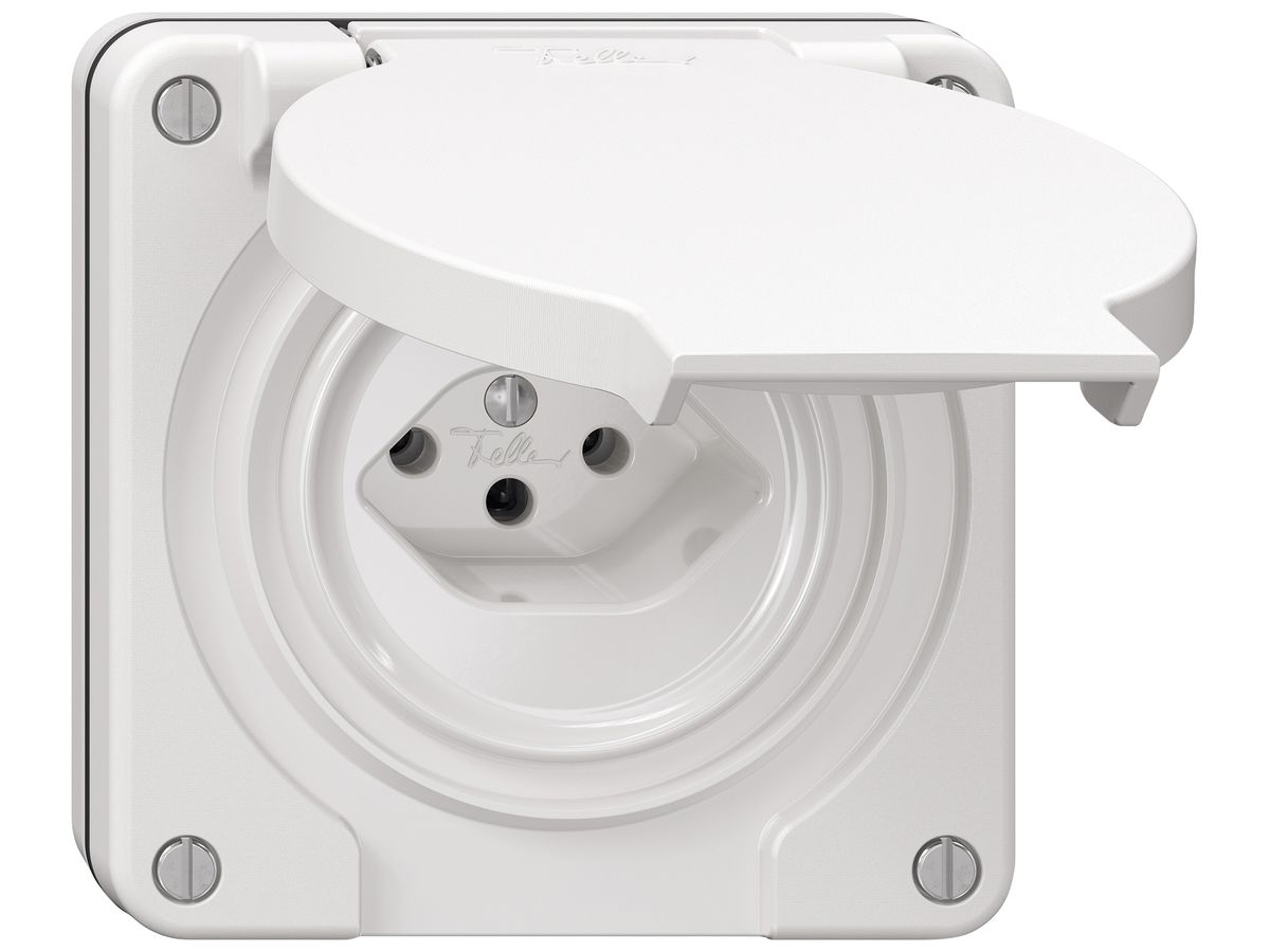 UP-Steckdose NEVO SNAPFIX® 1×T13 10A 250V 87×87×32mm IP21 ws