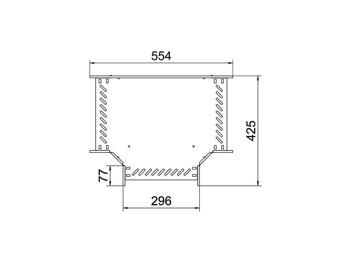 T-Stück BET RT 60×300mm Stahl bandverzinkt