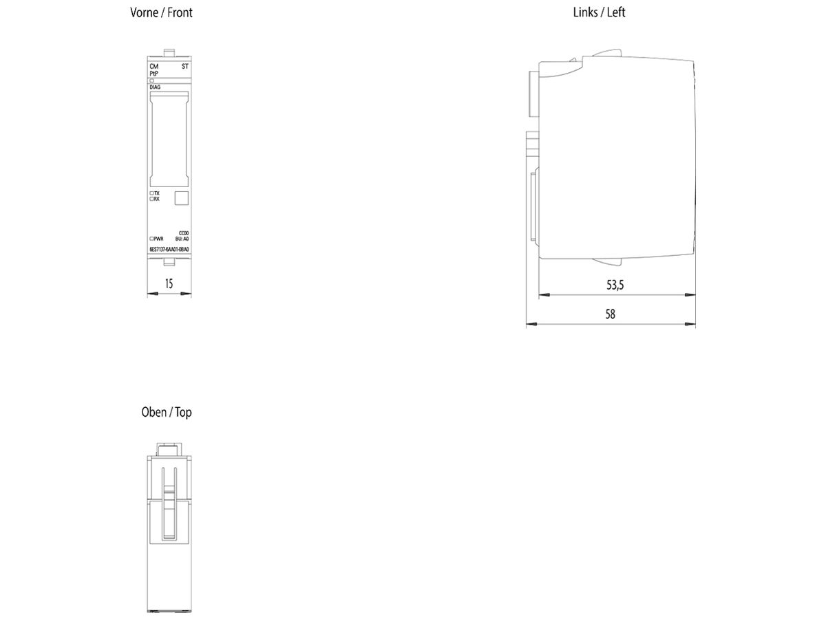 SPS-Kommunikationsmodul Siemens SIMATIC ET200SP CM PtP RS-232/RS-485 A0