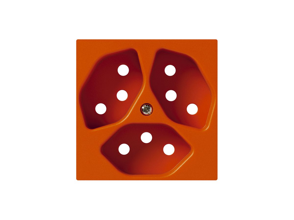 Frontplatte kallysto 3×T13 orange 60×60mm für Steckdose 3×T13