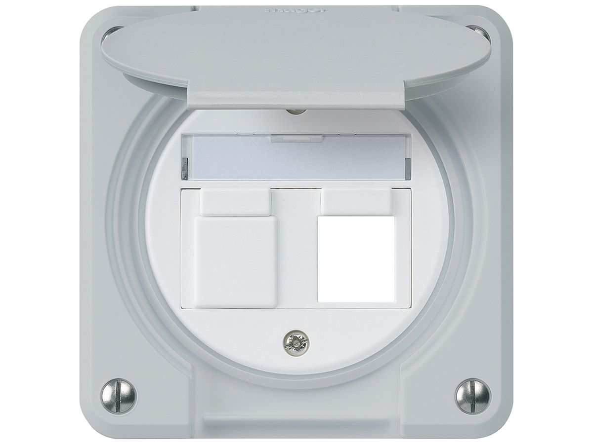 UP-Montageset robusto IP55 flach grau für 2×Keystone