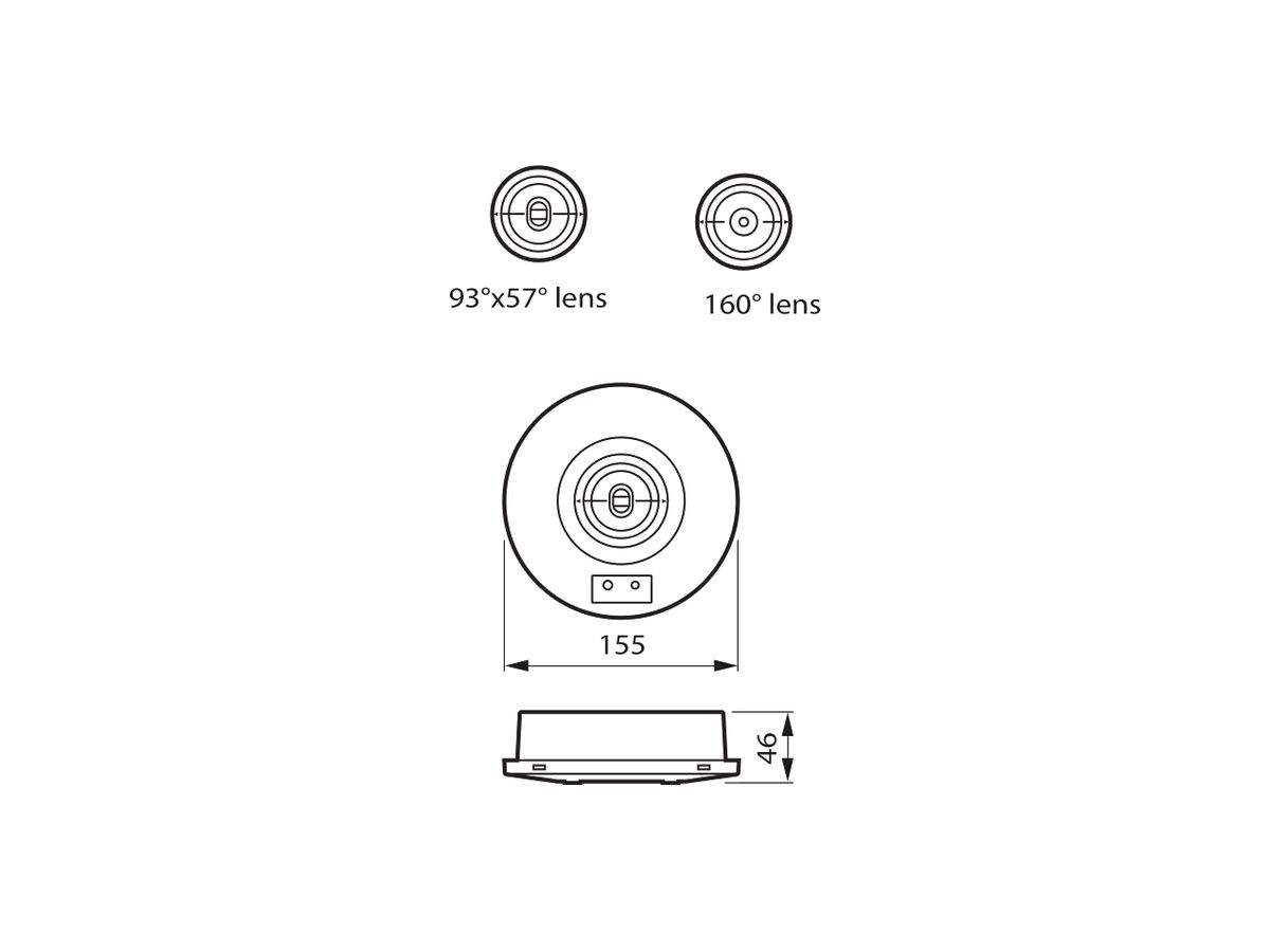 LED-Sicherheitsleuchte Philips EM152C IP65 2W 273lm 6500K bat 3h ST Ø155mm weiss
