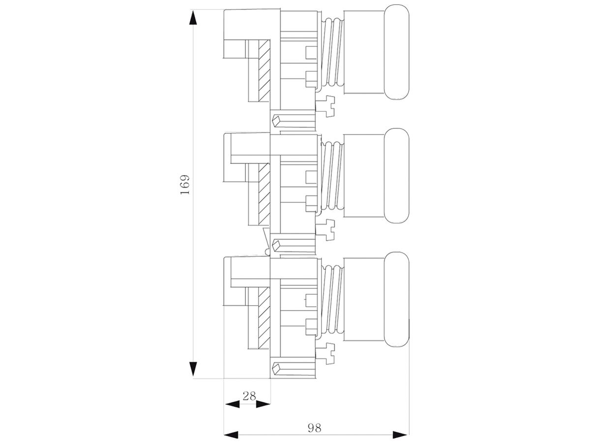 Sicherungselement Siemens SENTRON 5SF6 DIII 63A 3P DIN-Schiene