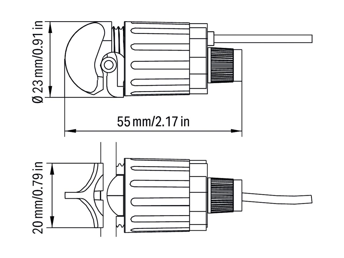 Potentialabgriff WAGO mit Sicherung, Phase, 400VAC 2A 2.5…6 mm² 3m