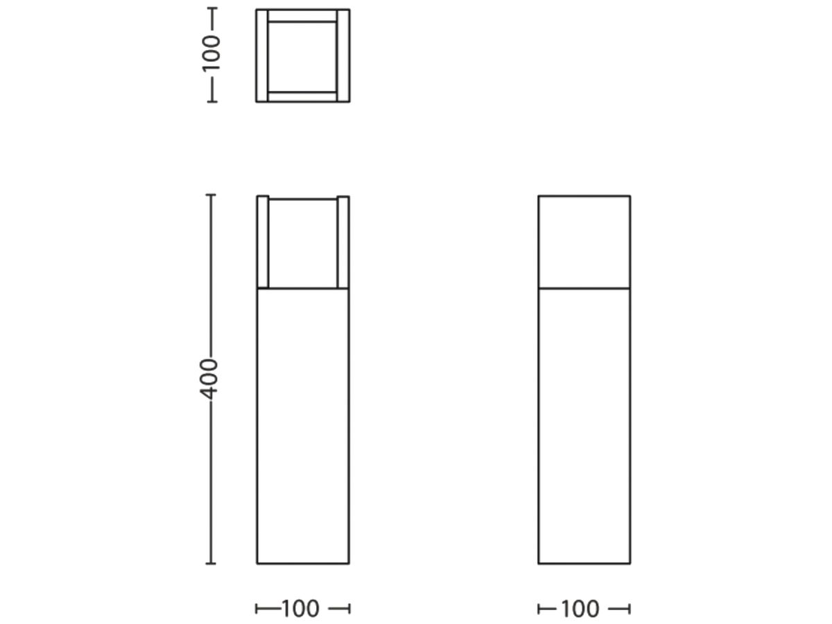 LED-Wegeleuchte Philips Arbour 800lm 3000K IP44 400mm anthrazit