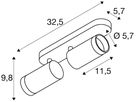 Spot SLV GRIP L GU10 2×6W DIM 325×57×98mm bronze/schwarz