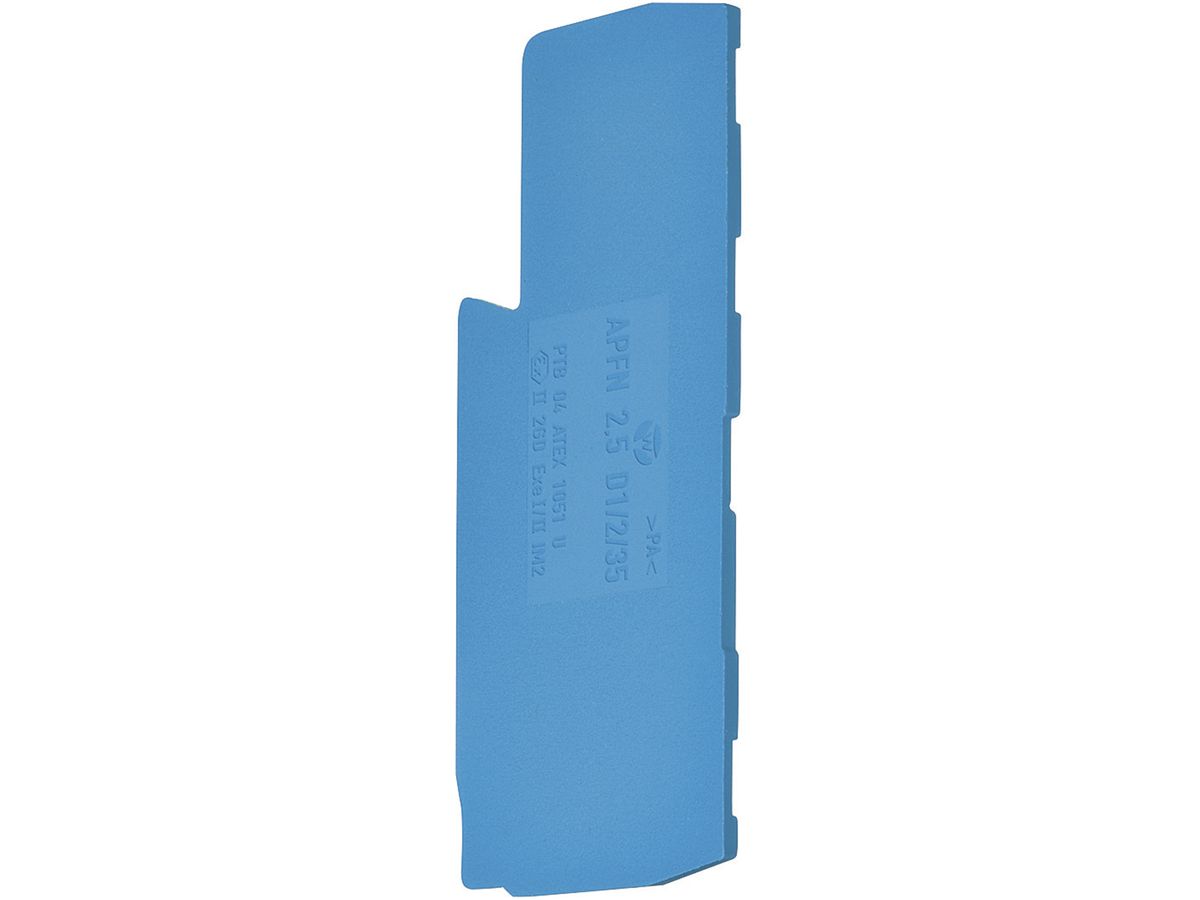 Abschlusswand Hager für KYA02NH4 N-Klemmen 2.5mm² blau